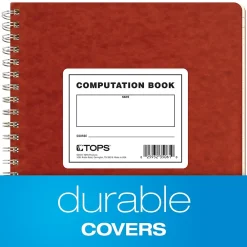 Notebooks|TOPS Computation Notebooks, 9.5" x 11.75", Graph Ruled, 76 Sheets, Red (35061)