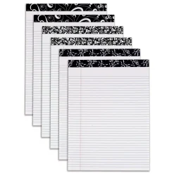 Notepads|Staples TOPS® Designer Narrow Ruled Pads; Black/White