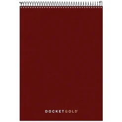 Notepads|TOPS Docket Gold Notepad, 8.5" x 11.75", Project Ruled, Maroon, 70 Sheets/Pad (63753)