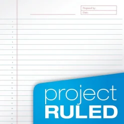 Notepads|TOPS Docket Gold Notepad, 8.5" x 11.75", Project Ruled, Maroon, 70 Sheets/Pad (63753)