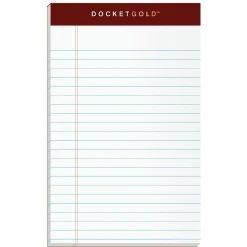 Notepads|TOPS Docket Gold Notepads, 5" x 8", White, 50 Sheets/Pad, 12 Pads/Pack (63910)