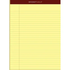 Notepads|TOPS Docket Gold Notepads, 8.5" x 11.75", Canary, 50 Sheets/Pad, 12 Pads/Pack (63950)