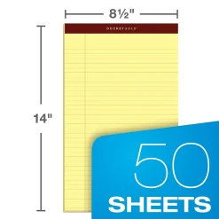Notepads|TOPS Docket Gold Notepads, 8.5" x 14", Canary, 50 Sheets/Pad, 12 Pads/Pack (63980)