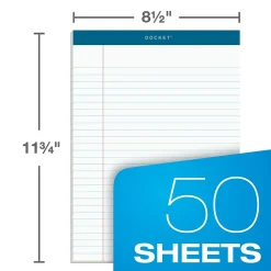 Notepads|TOPS Docket Notepad, 8.5" x 11.75", Legal Ruled, White, 50 Sheets/Pad, 12 Pads/Pack (TOP63410)