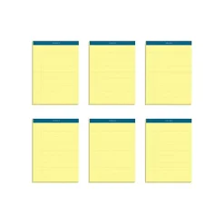 Notepads|TOPS Docket Notepads, 8.5" x 11.75", Narrow Ruled, Canary, 100 Sheets/Pad, 6 Pads/Pack (TOP 63376)