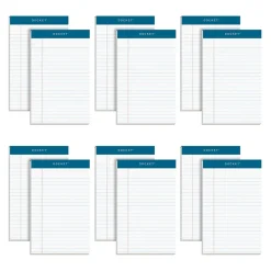 Notepads|TOPS Docket Notepads, 5" x 8", Narrow Ruled, White, 50 Sheets/Pad, 12 Pads/Pack (TOP 63360)