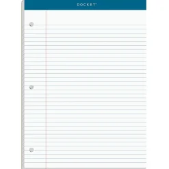 Notepads|TOPS Double Docket Notepad, 8.5" x 11.75", College, White, 100 Sheets/Pad (TOP 63384)