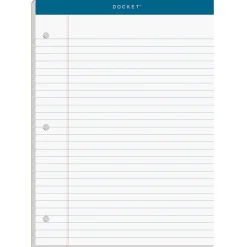 Notepads|TOPS Double Docket Writing Tablet, 8-1/2" x 11-3/4", Legal Ruled, White, 100 Sheets/Pad (63379)
