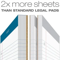 Notepads|TOPS Double Docket Writing Tablet, 8-1/2" x 11-3/4", Legal Ruled, White, 100 Sheets/Pad (63379)