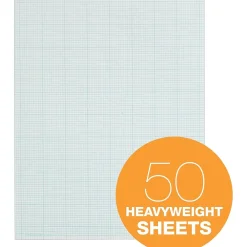 Notepads|TOPS Graph Pad, 8.5" x 11", Graph Ruled, White, 50 Sheets/Pad (35041)