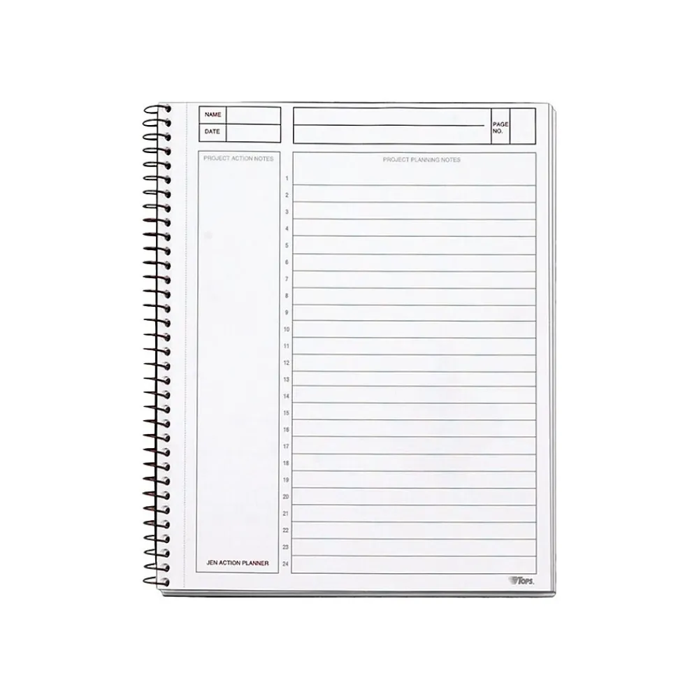 Subject Notebooks|TOPS JEN Subject Notebooks, 6.75" x 8.5", Cornell, 84 Sheets, Black (63827)