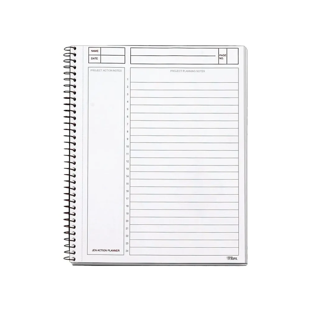 Subject Notebooks|TOPS JEN Subject Notebooks, 6.75" x 8.5", Cornell, 84 Sheets, Black (63827)