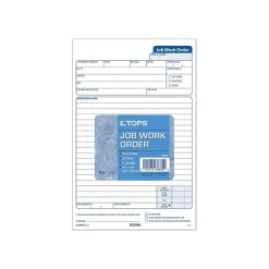 Business Forms*TOPS Job 3-Part Carbonless Work Orders, 8.62"L x 5.67"W, 50 Sets/Book (3868)