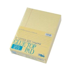 Notepads|TOPS Legal Notepads, 8.5" x 11", Wide, Canary, 50 Sheets/Pad, 12 Pads/Pack (TOP 7522)
