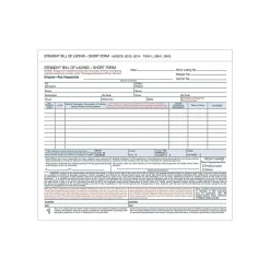 Business Forms*TOPS 3-Part Carbonless Bill of Lading, 8.5