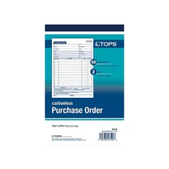 Business Forms*TOPS 2-Part Carbonless Purchase Requisitions, 7.94"L x 5.56"W, 50 Sets/Book (46140)