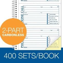 Notepads|TOPS ® Phone Message Book, Ruled, 2-Part, 11