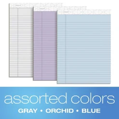 Notepads|TOPS Prism Notepad, 8.5" x 11.75", Wide Ruled, Assorted, 50 Sheets/Pad, 6 Pads/Pack (TOP63116)