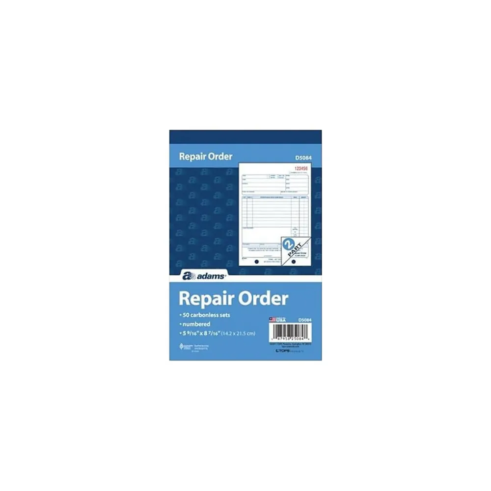Business Forms*TOPS ™ Repair Order Book, 2-Part, 50 Sheets/Book (D5084)