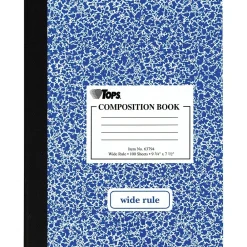 Composition Notebooks|TOPS 1-Subject Composition Notebooks, 7.5" x 9.75", Wide Ruled, 100 Sheets, Each (63794)
