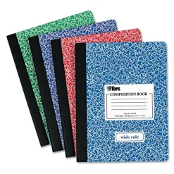Composition Notebooks|TOPS 1-Subject Composition Notebooks, 7.5" x 9.75", Wide Ruled, 100 Sheets, Each (63794)