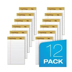 Notepads|TOPS ® The Legal Pad™ Plus, White, Jr Legal Ruled, 5" x 8", 50 Sheets/Pad, 1 Dozen Pads (71500)