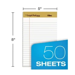 Notepads|TOPS ® The Legal Pad™ Plus, White, Jr Legal Ruled, 5