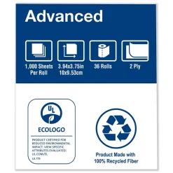 Advanced Jumbo Toilet Paper, 2-ply, White, 36 Rolls/Case (TRK110292A)<Tork Hot