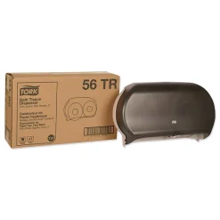 ® Twin Jumbo Roll Bath Tissue Dispenser, 19.29 x 5.51 x 11.83, Smoke/Gray<Tork Hot