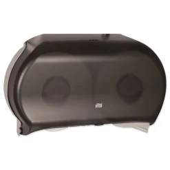 ® Twin Jumbo Roll Bath Tissue Dispenser, 19.29 x 5.51 x 11.83, Smoke/Gray<Tork Hot