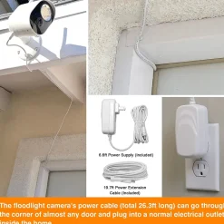 Toucan Floodlight Wireless Outdoor Smart Plug-In Security Camera with Night Vision, 2-Way Talk, Siren (TSLC10WU)