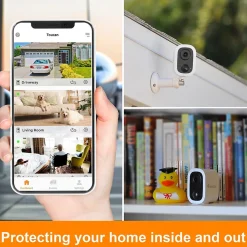 Toucan S4 Wireless Outdoor Smart Battery Operated Security Camera, Night Vision, White (TWC400S)