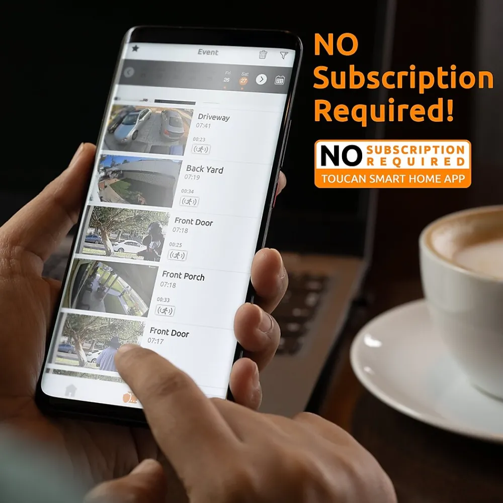 Toucan Scout Wireless Outdoor Smart Battery Operated Security Camera Wi-Fi Night Vision 2-Way Talk Live View, White (TNTWSC01WU)