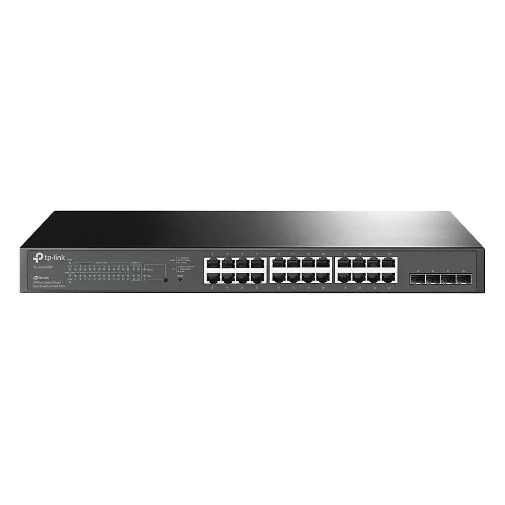 Best TP-LINK JetStream 24-Port Gigabit Ethernet PoE+ Smart Switch, Black (TL-SG2428P)