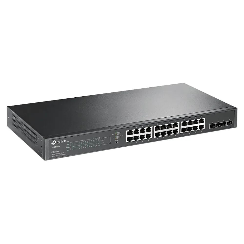Best TP-LINK JetStream 24-Port Gigabit Ethernet PoE+ Smart Switch, Black (TL-SG2428P)