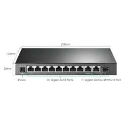 Best TP-LINK 10-Port Gigabit Ethernet PoE Smart Switch, Black (TL-SG1210MPE)