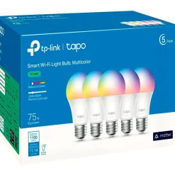 TP-LINK Tapo Smart Wi-Fi Light Bulb, Multicolor, 5/Pack (TL135E)