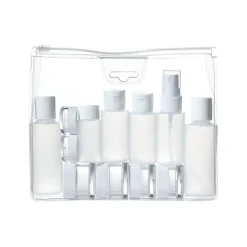 13-Piece Plastic Toiletry Bag Kit, Clear/White (TS333XR)<Travel Smart Online