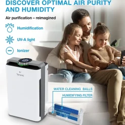 Treblab Turonic Premium HEPA Air Purifier & Humidifier, White (PH950)