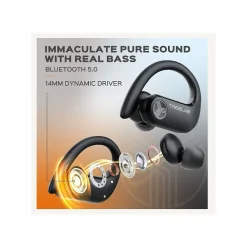 X3-Pro Bluetooth Wireless Earbuds with Earhooks, Charging Case (X3-PRO-W)<Treblab Best