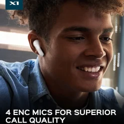 X1-W True Wireless Earbuds, IPX4 Waterproof, Bluetooth, White<Treblab Online