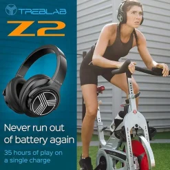 Clearance Treblab Z2-B Over Ear Workout Headphones with Microphone