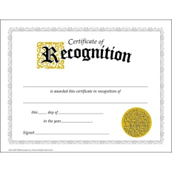 Awards & Certificates*Trend Enterprises TREND Certificate of Recognition Classic Certificates, 30 Per Pack, 6 Packs (T-2564-6)