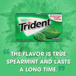 Trident Sugar Free Spearmint Gum, 14 Pieces/Pack, 12/Box (MOZ01106)