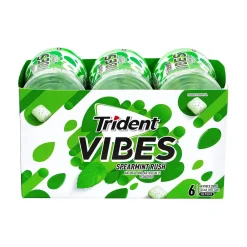 Trident Vibes Sugar Free Spearmint Rush Gum, 16 oz., 40 Pieces/Pack, 6/Pack (304-00082)