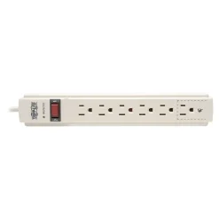 Tripp Lite Protect It! 6-Outlet Surge Protector, 4' Cord, Light Gray (TRPTLP604)