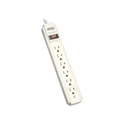 Tripp Lite Protect It! 6-Outlet Surge Protector, 4' Cord, Light Gray (TRPTLP604)