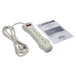 Tripp Lite Protect It! 7-Outlet Surge Protector, 7' Cord, Light Gray (TRPSUPER7)