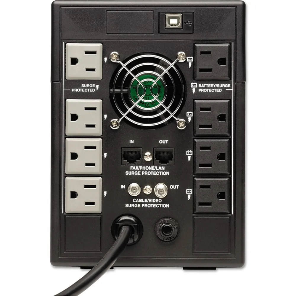 Tripp Lite SmartPro 1300VA Battery, 8-Outlets, Black (SMART1300LCDT)