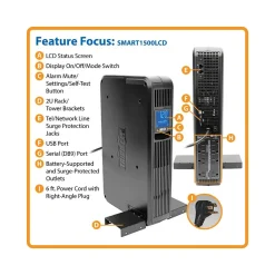 Tripp Lite UPS 900VA Battery Backup UPS, 8-Outlets, Black (OMNI900LCD)